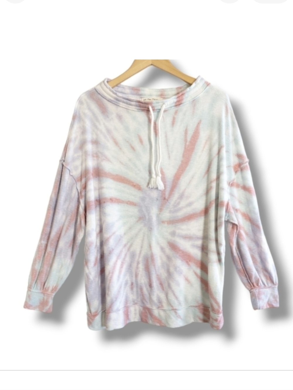 We The Free Best Catch Tie Dye Top‎ Medium Pastel Pink Green Lilac Oversized